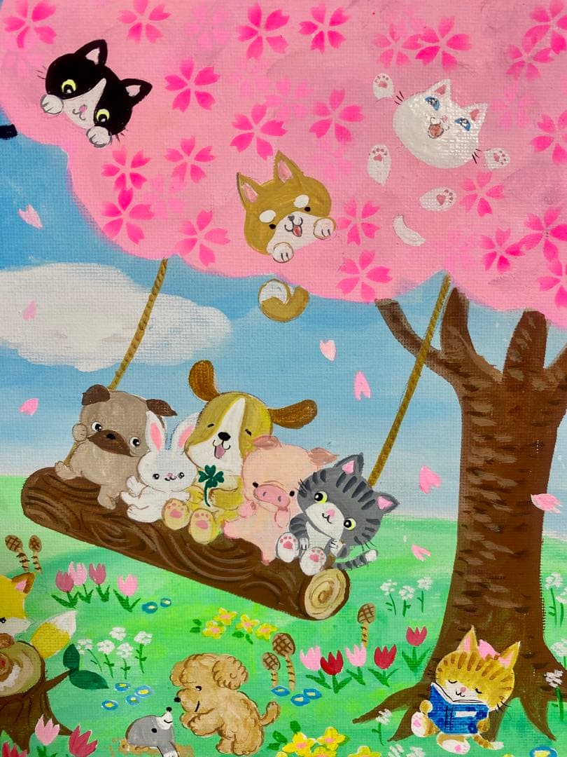 春の仲良しブランコ