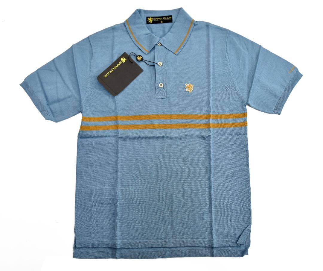 KAPELMUUR ★カペルミュール ニットポロシャツ size:M サックス