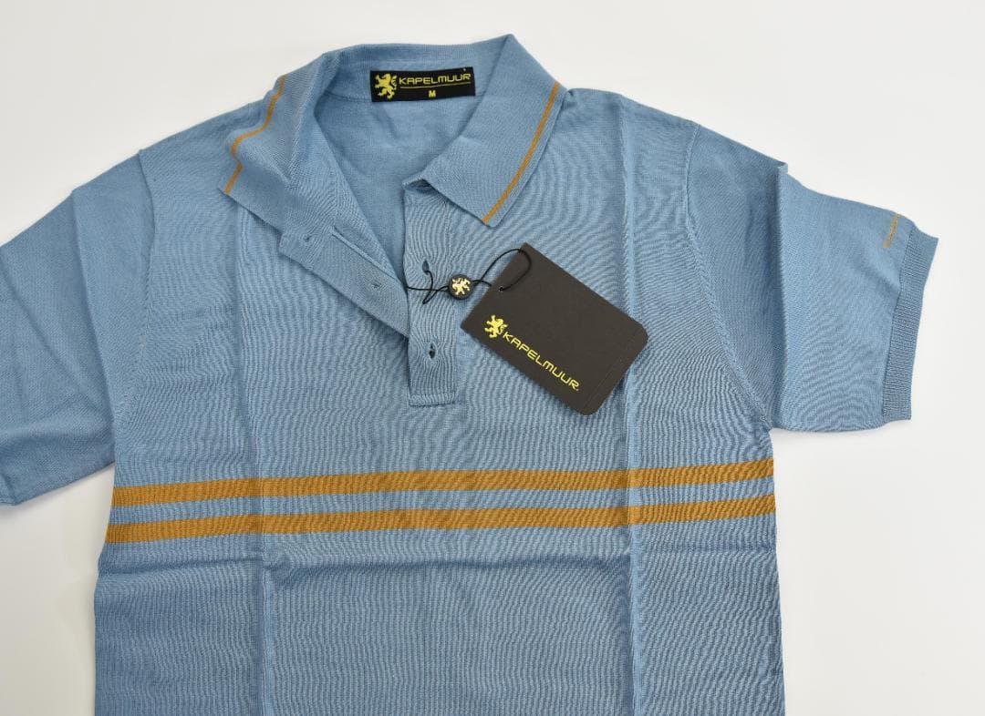 KAPELMUUR ★カペルミュール ニットポロシャツ size:M サックス