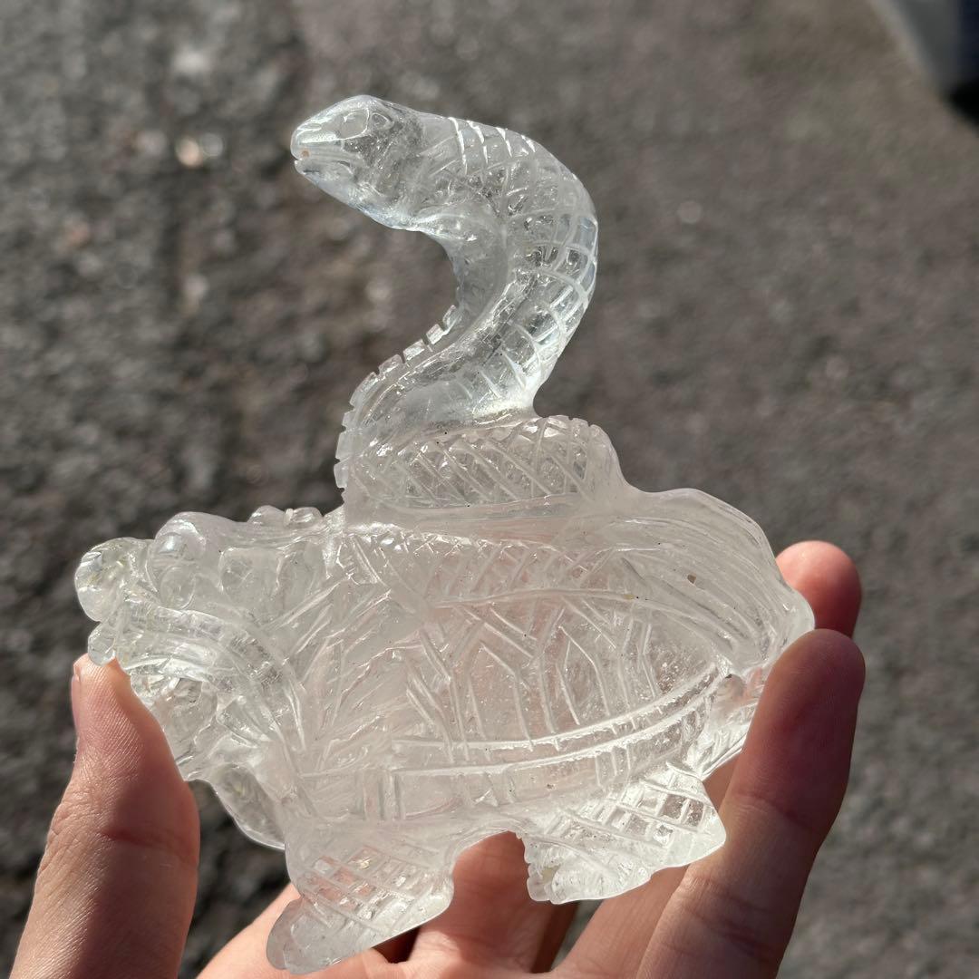 天然石 水晶の玄武様　置物　ご購入前に在庫確認必要G.158