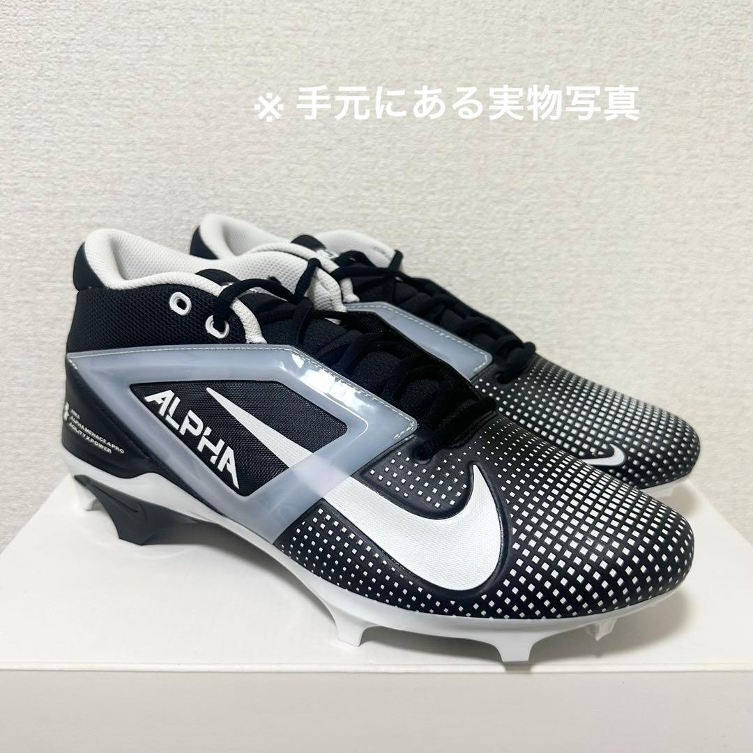ナイキ 29.5 アルファメナス プロ アメフト スパイク シューズ 靴 黒 w