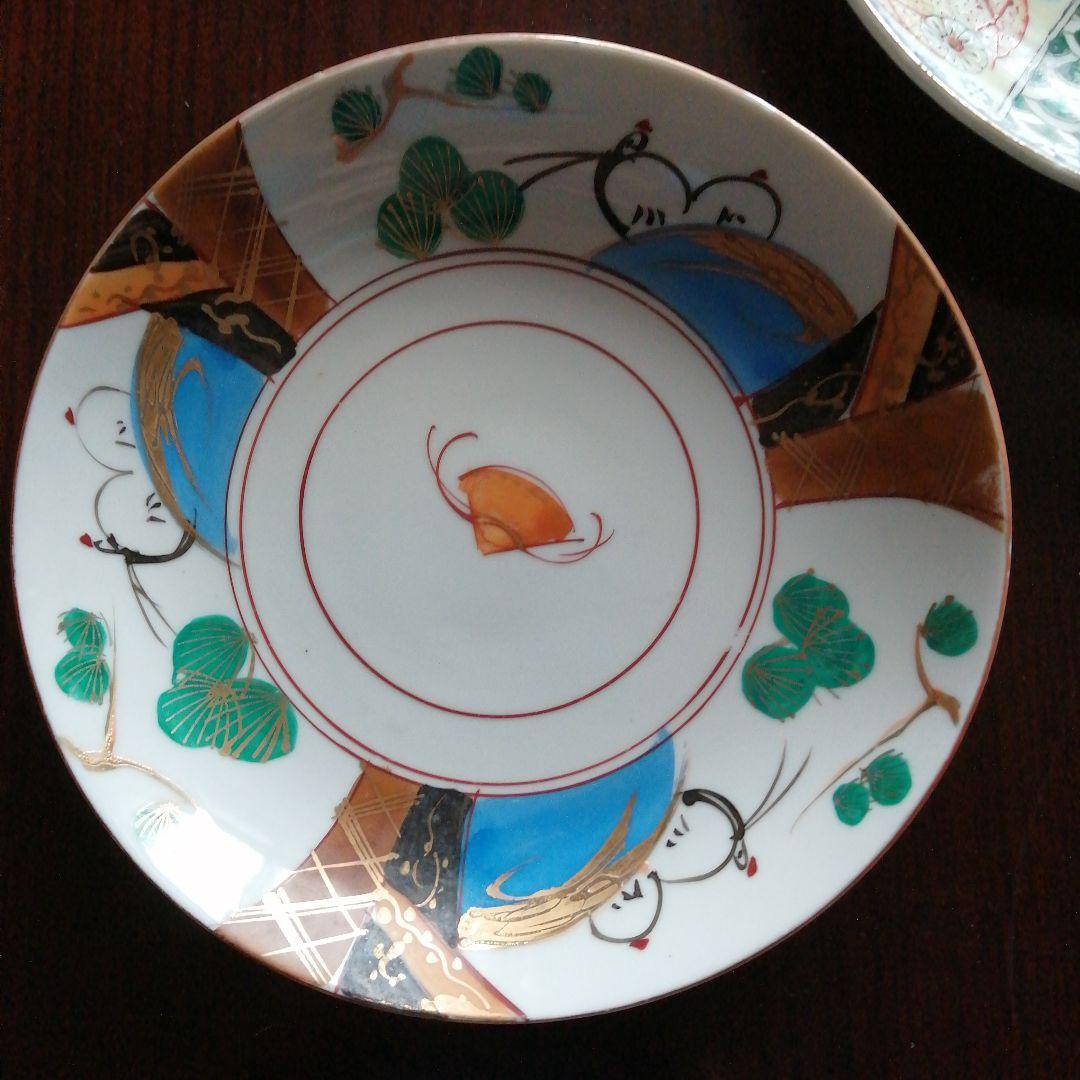 伊万里　錦皿　2枚　20.5～21cm　江戸後期～明治期