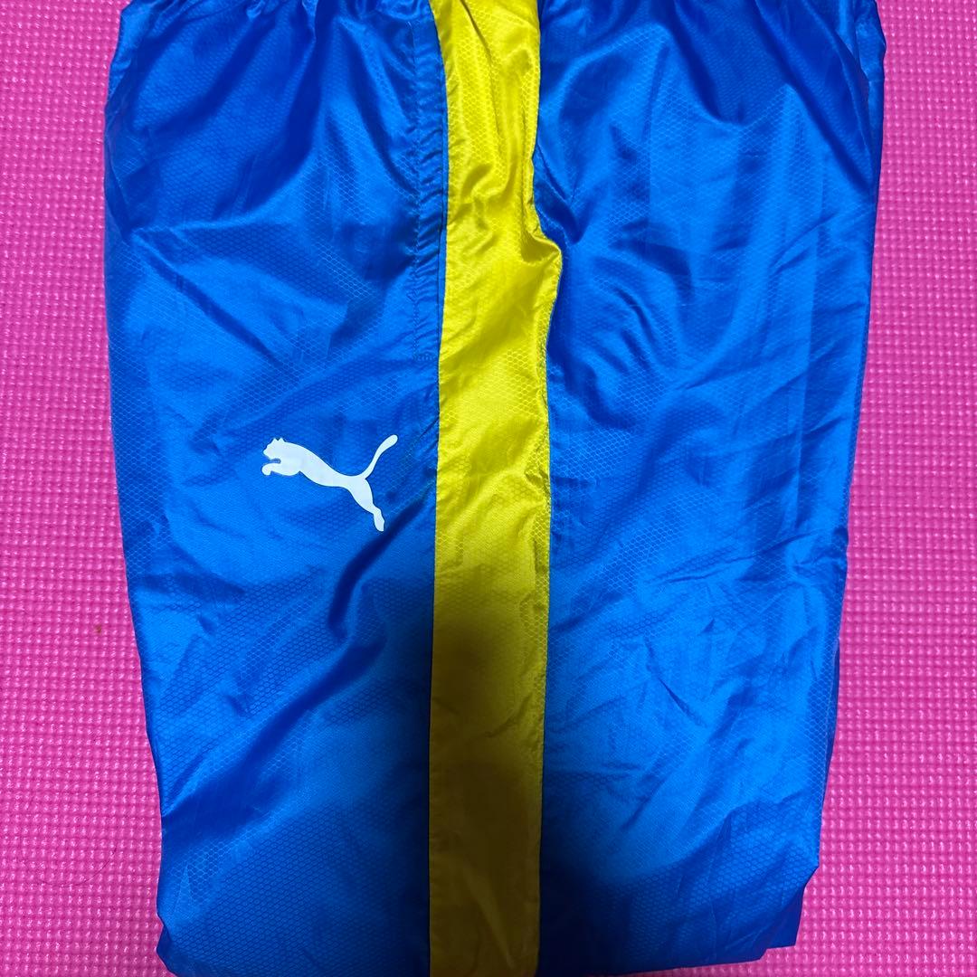 国見　Puma ピステパンツ 青/黄色