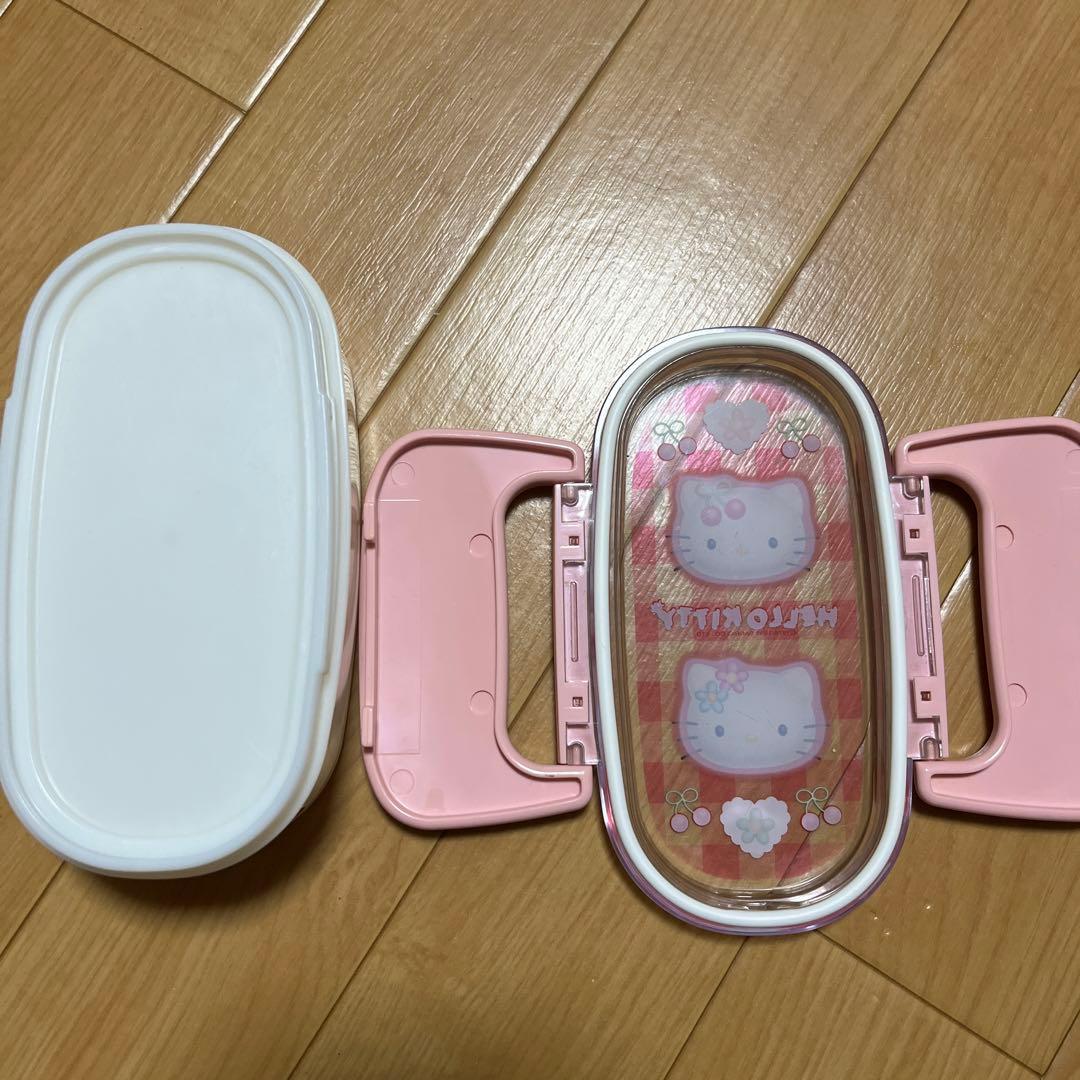 ハローキティ 2段式弁当箱 ピンク レトロ
