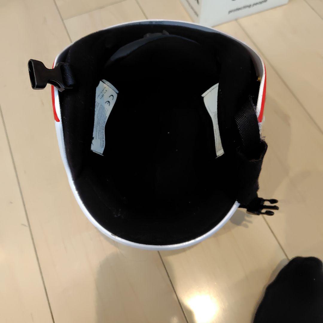 SWANSヘルメット ホワイト/レッド サイズ51-54cm uvexゴーグル付