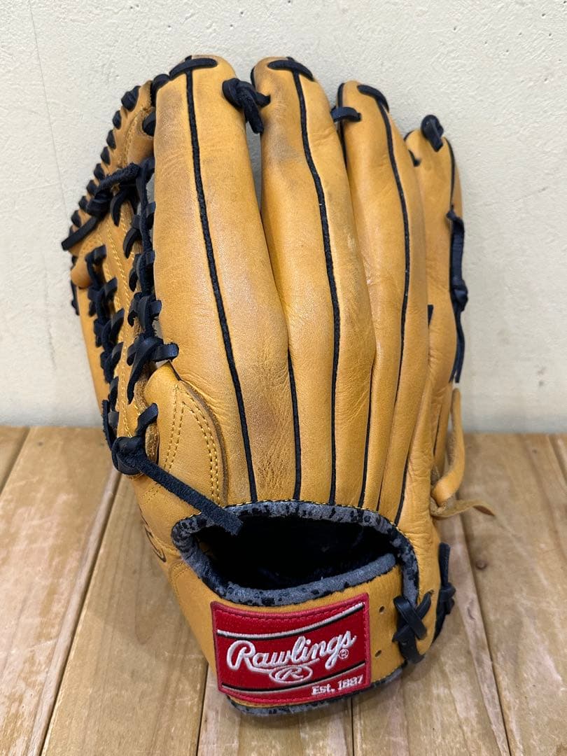 Rawlings 軟式グローブ キャメル　外野手用　保管袋付き　程度良