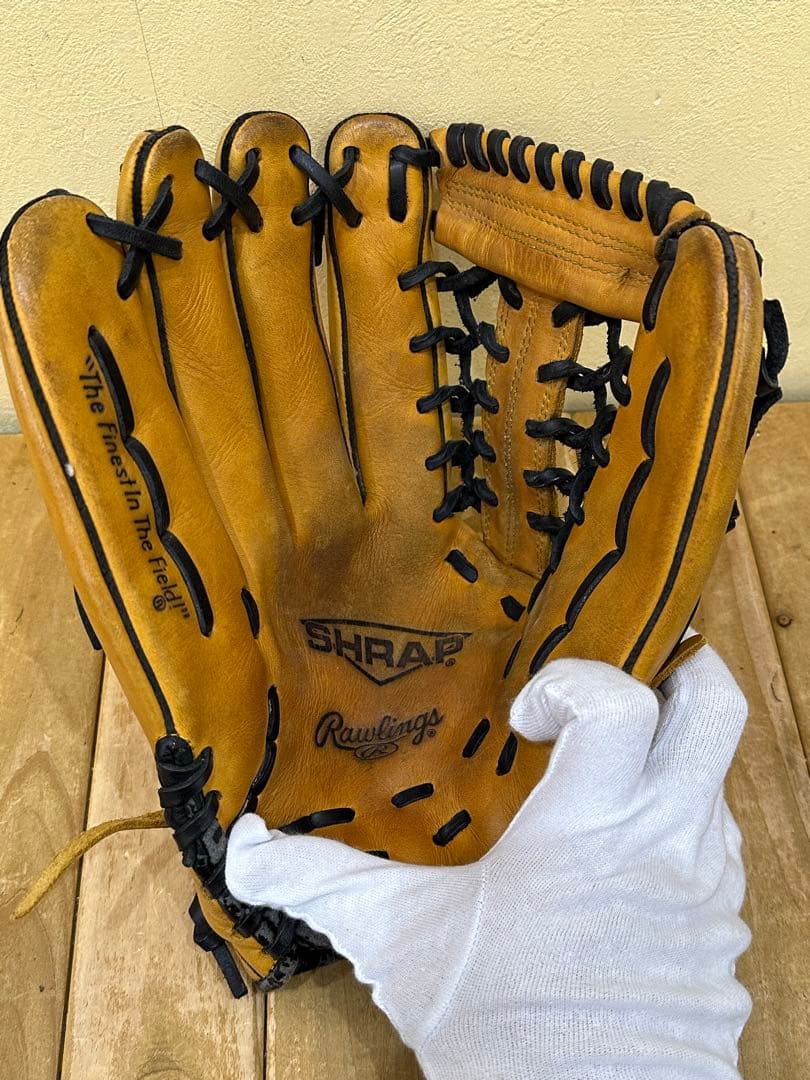 Rawlings 軟式グローブ キャメル　外野手用　保管袋付き　程度良