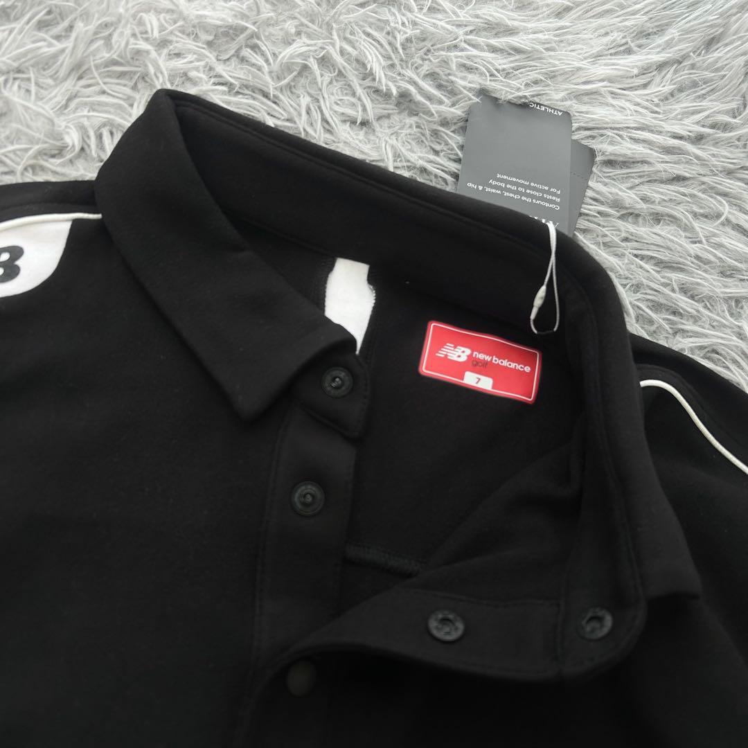 新品　ニューバランスゴルフ　長袖ポロシャツ　裏起毛　ブラック　ストレッチ　7