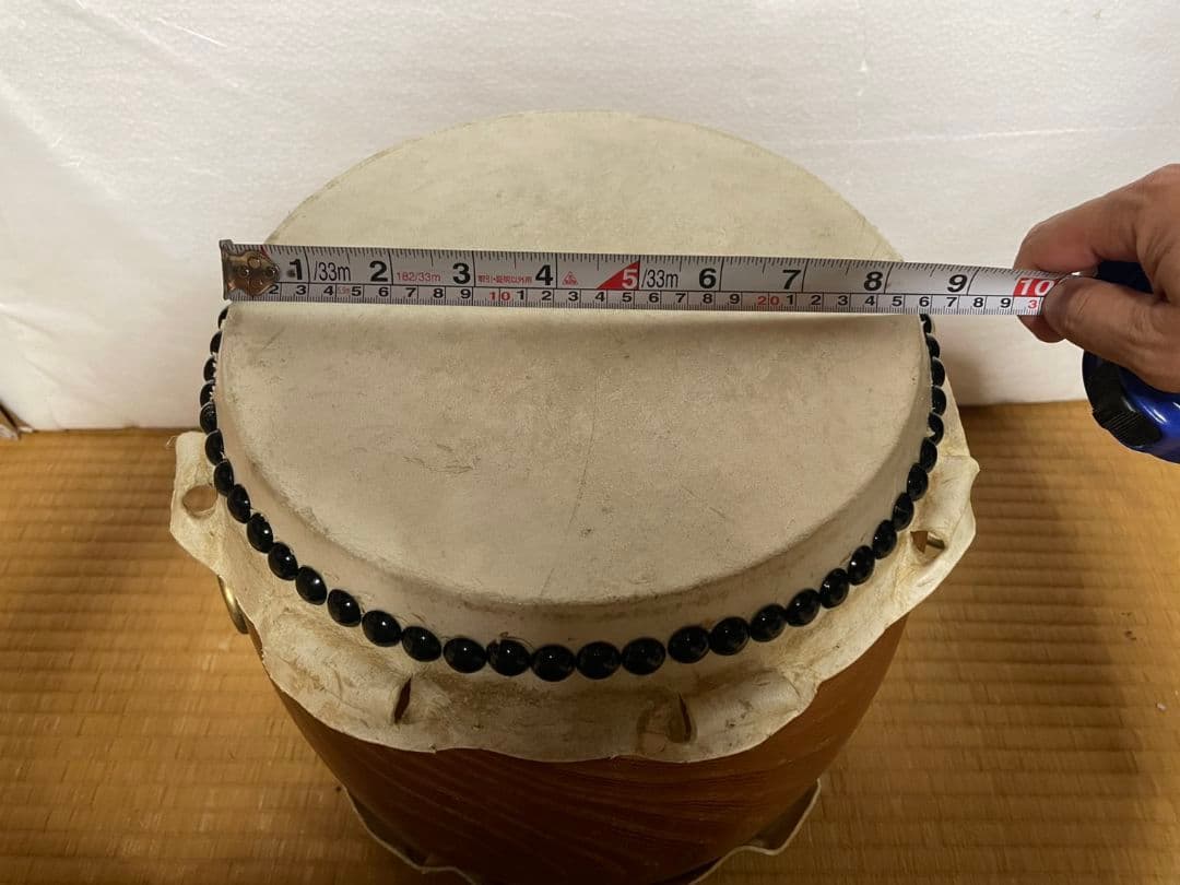 和太鼓　長胴太鼓　小ぶりのケヤキ製太鼓