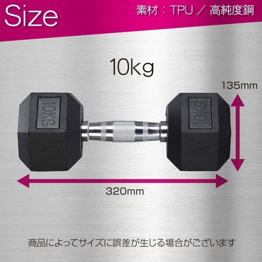 ダンベル10kg 2個セット 六角 筋力トレーニング 鉄アレイ621