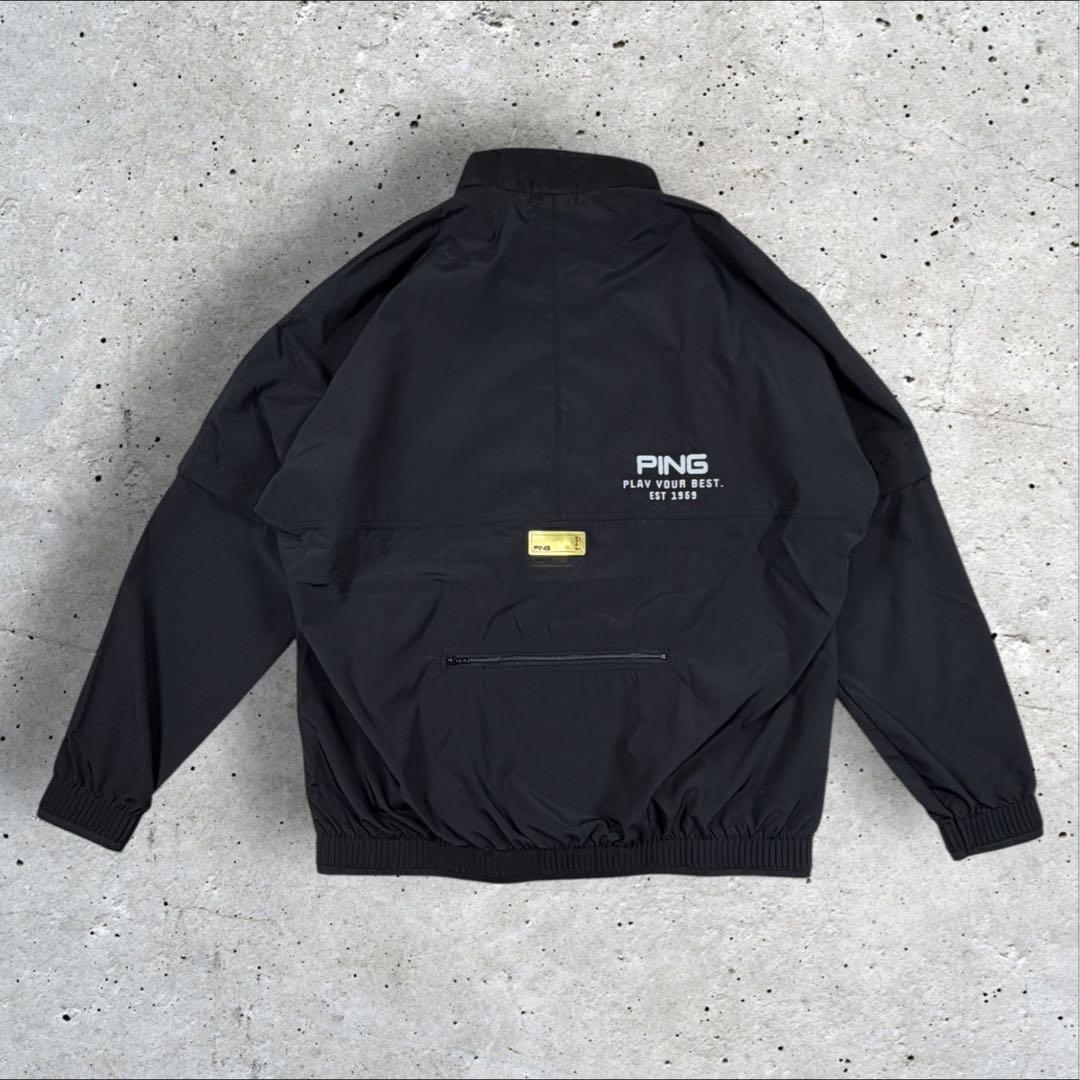 新品定価3.2万 PING APPAREL 2WAYフルジップブルゾン ブラック