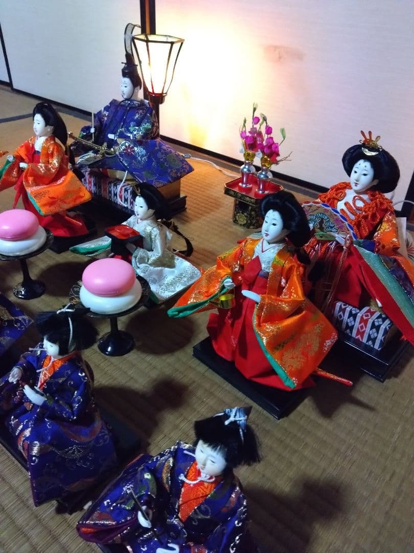 雛人形　新十番親王15人飾り　　木目込人形＋飾り一式 　昭和