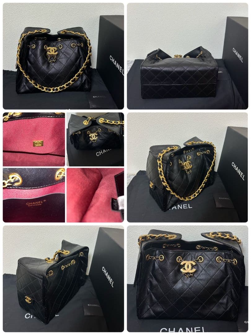 CHANEノベルティレザーショルダーバッグブラック新品