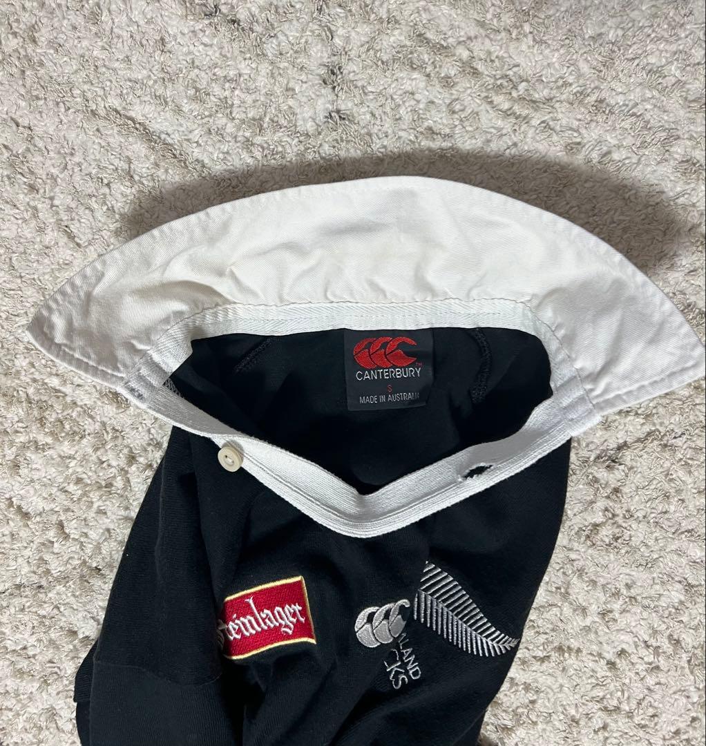 【希少】90s カンタベリー　ALL BLACKS ラガー シャツ S ブラック
