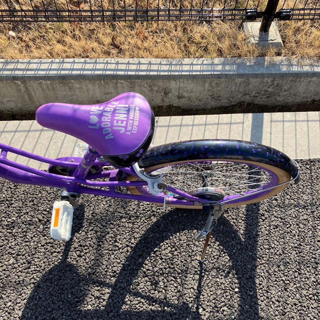 子供用自転車 紫色 前部バスケット付きジェニー