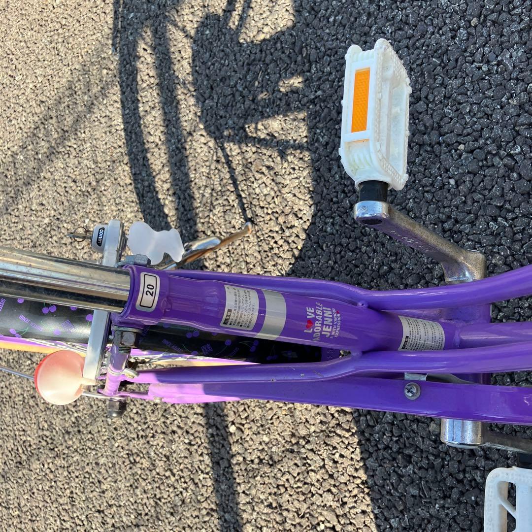 子供用自転車 紫色 前部バスケット付きジェニー