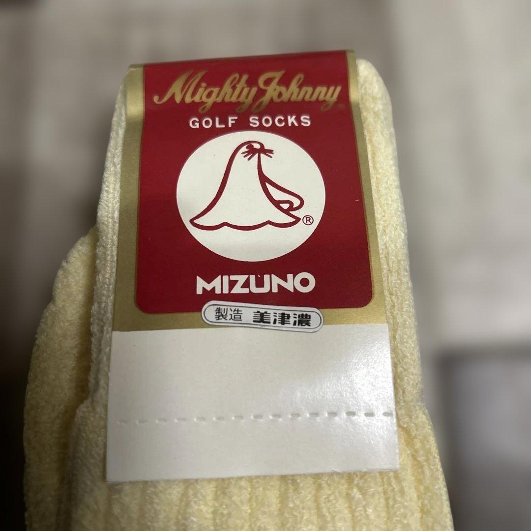 美津濃　ゴルフソックス6足セット　デッドストック品　昭和レトロ25センチ薄黄色