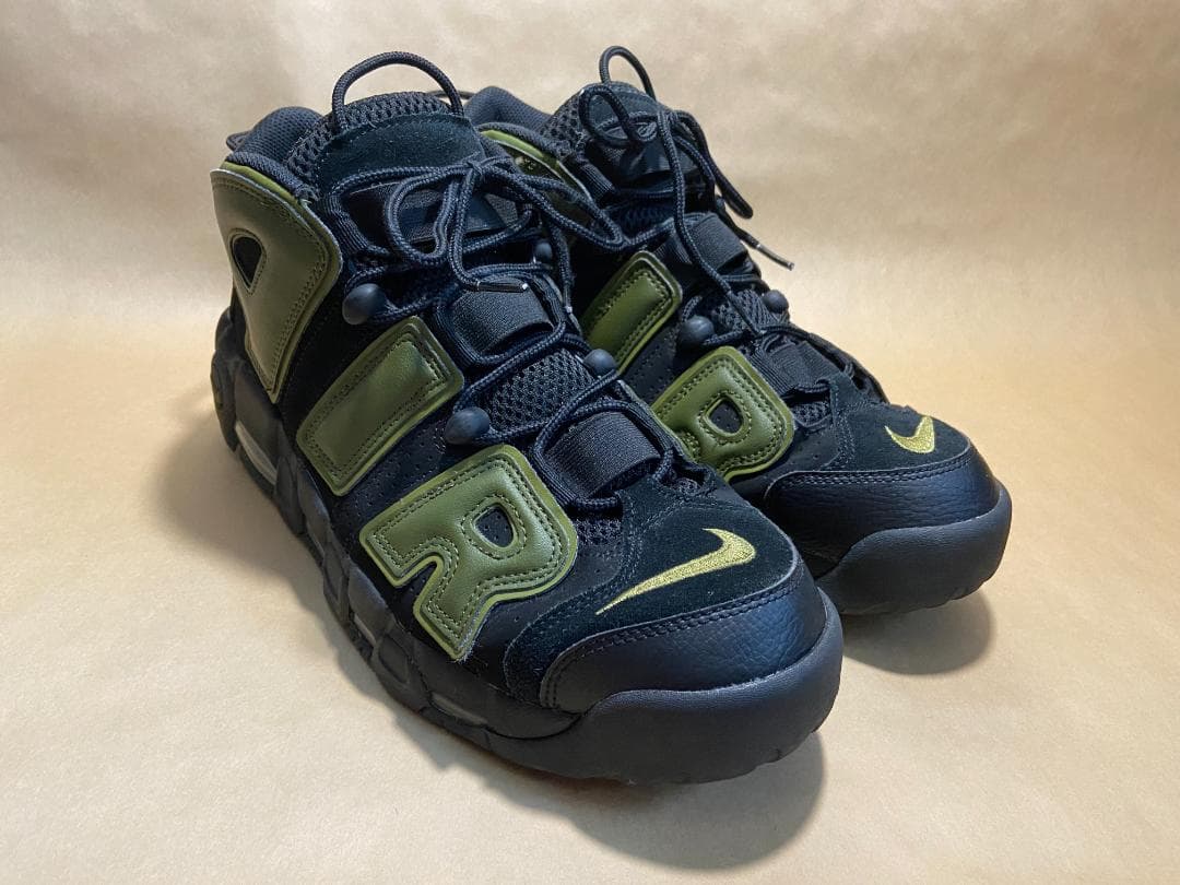 NIKE AIR MORE UPTEMPO モアテン ブラック/オリーブ 中古
