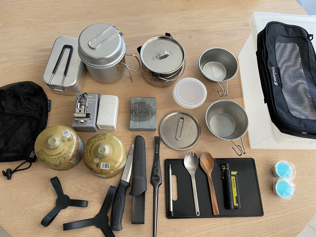 スノーピーク　調理器具・シェラカップ・メスティン・モーラナイフなどまとめ売り