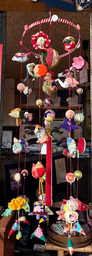さげもん　雛飾り　お雛様　吊るし飾り　一点物　ハンドメイド　正絹　縮緬細工　鞠
