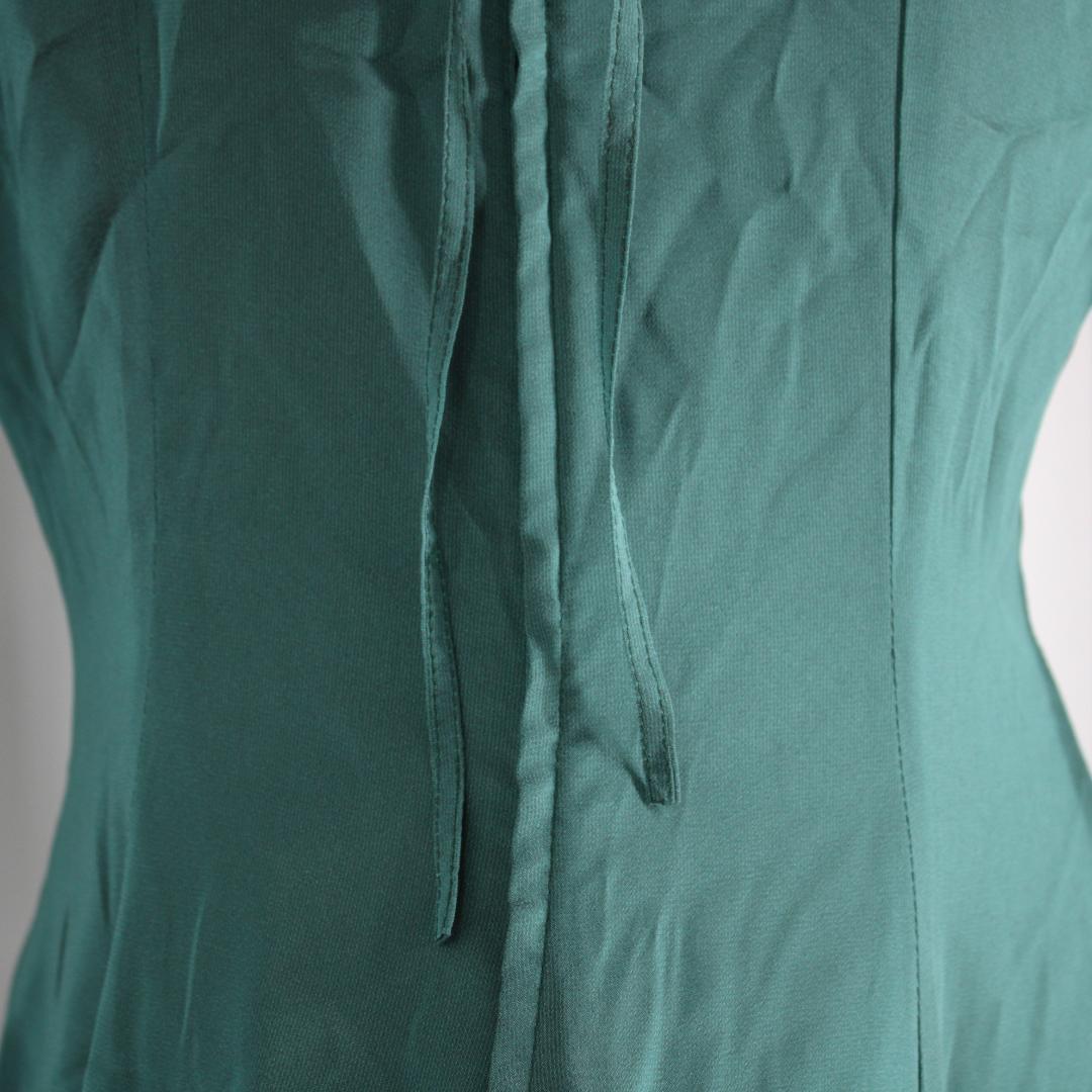 【美品 タグ付き日本製 社交ダンス衣装】グリーン SEKINE ワンピース
