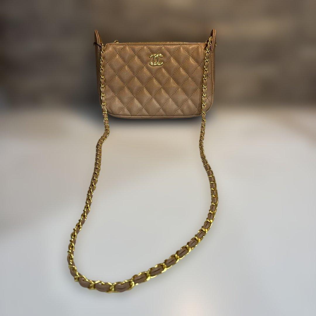 シャネル　CHANEL ショルダーバッグ　ベージュ　ノベルティ