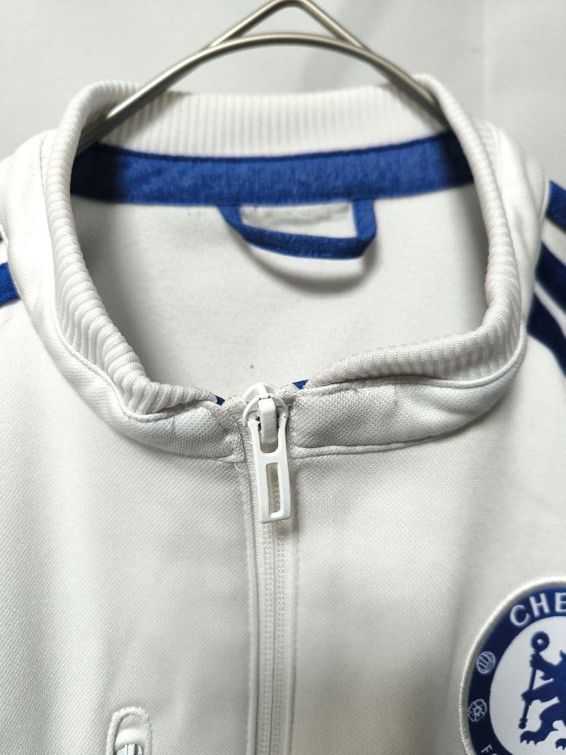 【訳あり】adidas Chelsea FC アンセムジャケットMワッペン　白赤