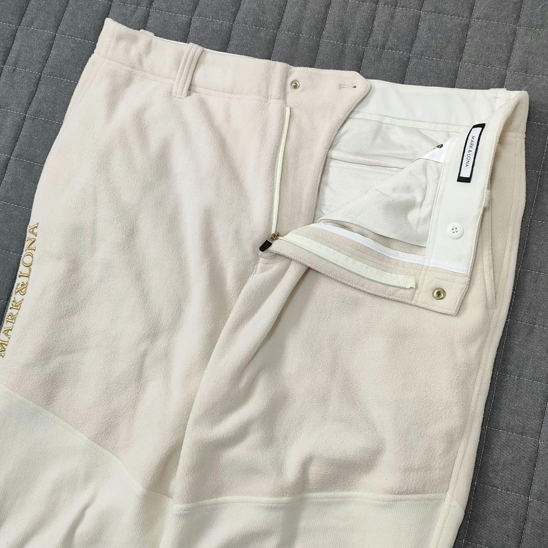 マークアンドロナ　フリース切替え　ロングパンツ　ストレッチ　ゴールド金具　50