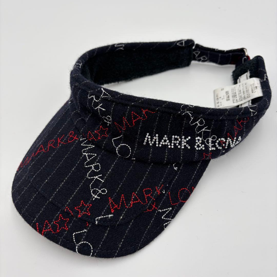 【マーク＆ロナ】MARK＆LONA ゴルフ バイザー ロゴ刺繍 ラインストーン