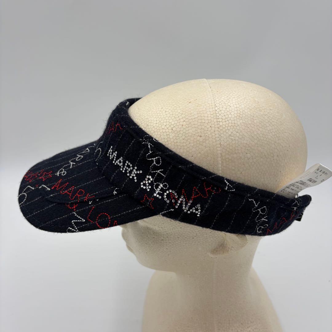【マーク＆ロナ】MARK＆LONA ゴルフ バイザー ロゴ刺繍 ラインストーン