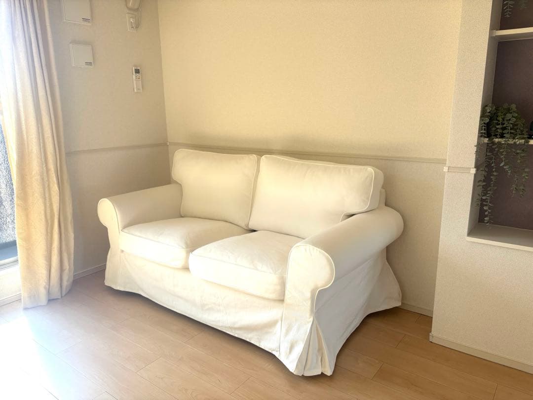廃盤希少！IKEA EKTORP白2人掛け ソファカバー綺麗で可愛い清潔感✨