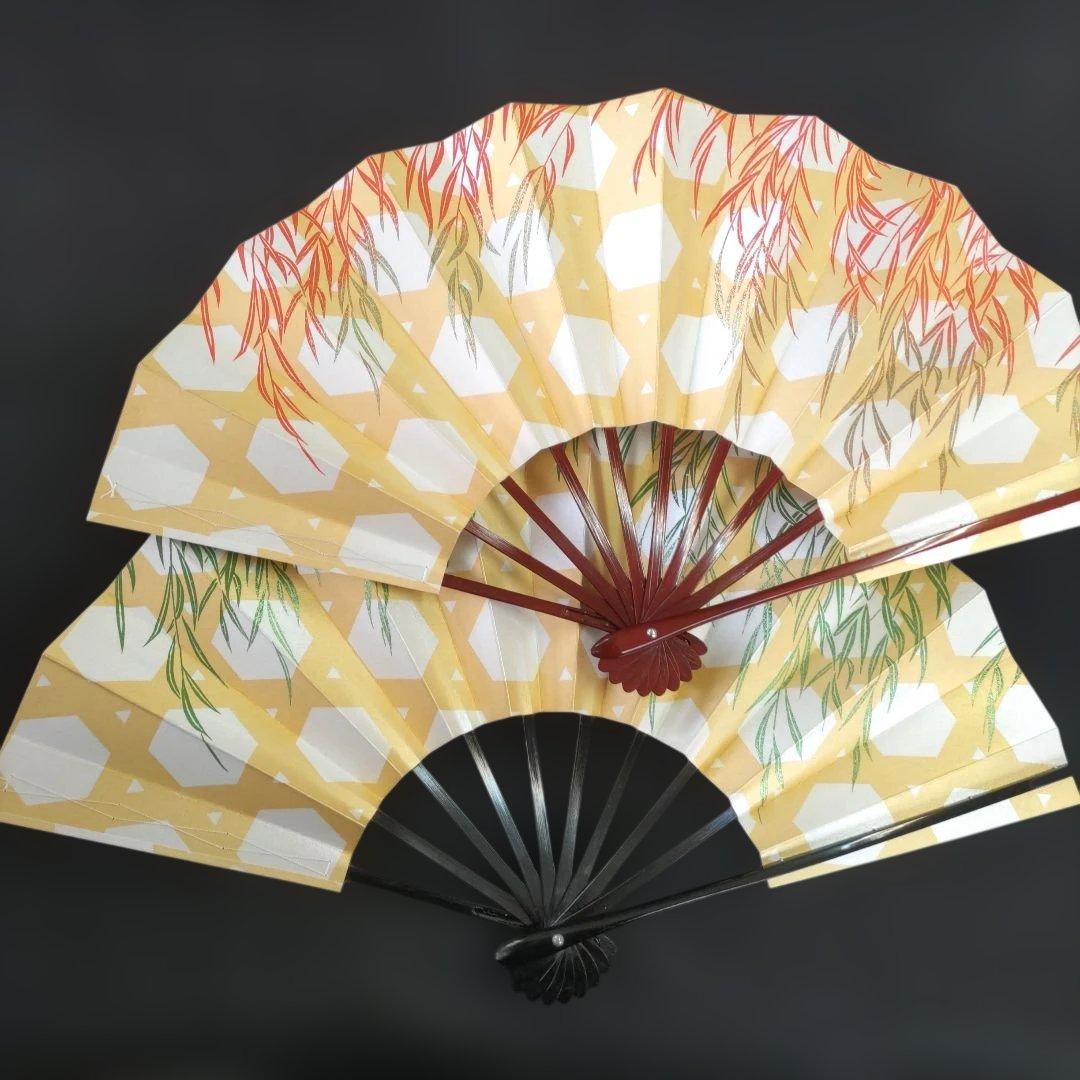 [ひまわり 箱入]舞扇 新品未使用 美品 2本セット 日舞 舞台 扇子