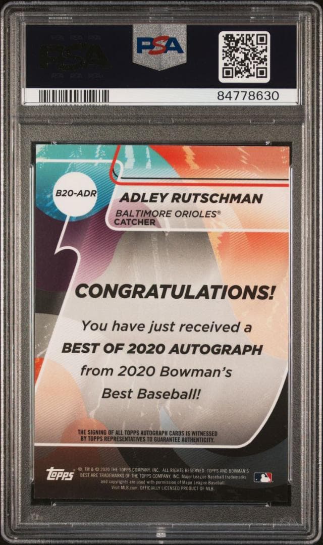 【PSA鑑定品_美品】Adley Rutschman_直筆オンカードサイン