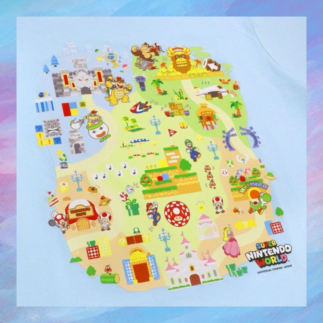 USJ マリオ　スーパーニンテンドーワールド5周年 Tシャツ　ブルー　S