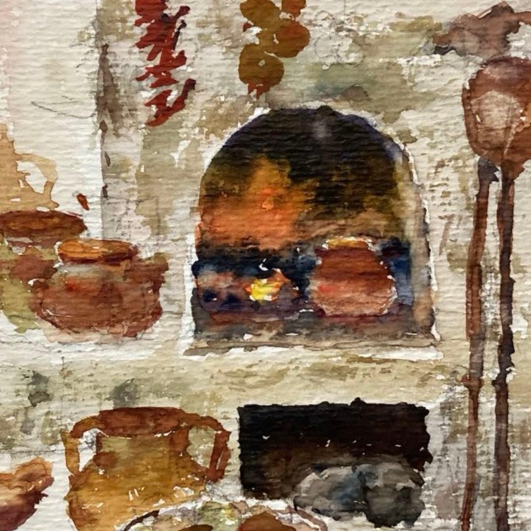 額なし▪️肉筆水彩画▪️「ぬくもり」ヨーロッパ画家ヴィタリエ・ズブコ