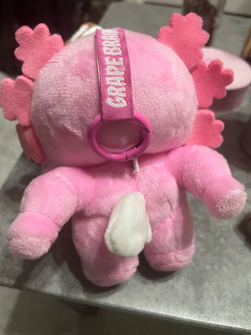 grape brain マカロニ　ピンク　ぬいぐるみストラップ