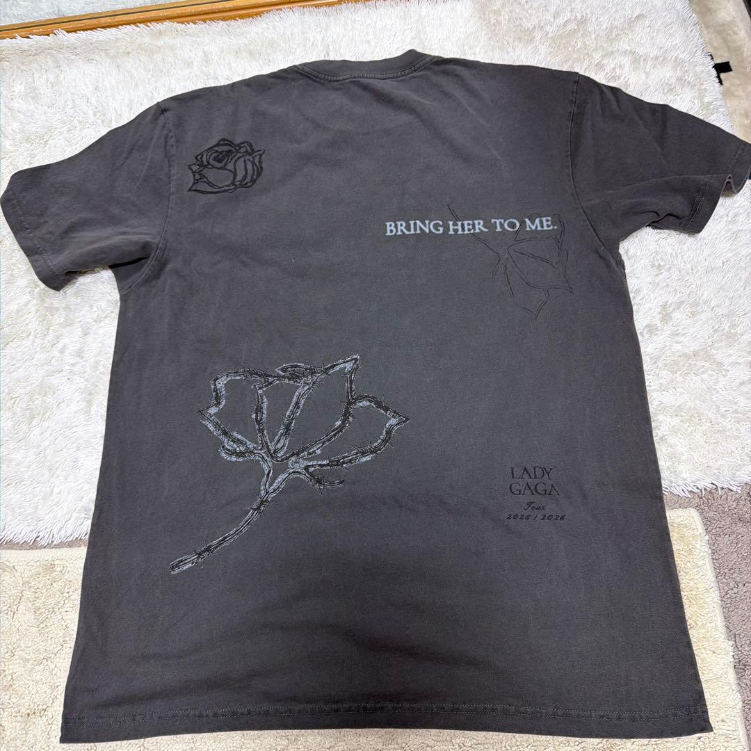 レディガガ　LADY GAGA ツアーTシャツ XLサイズ　薔薇