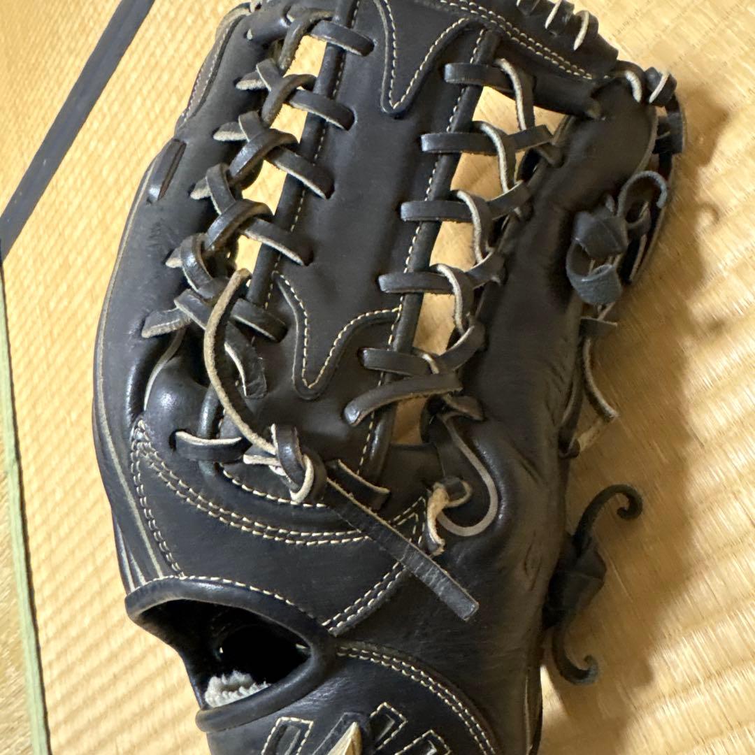 Mizuno 黒 レザー グローブ　グローバルエリート　軟式用