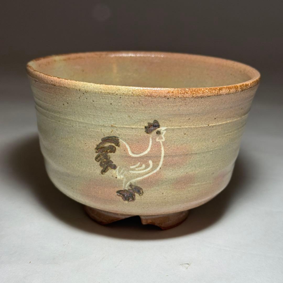 ◆御本手酉絵茶碗 桃山窯【林英仁】作 割高台 四方桟共箱・共布・栞付 茶道具◆