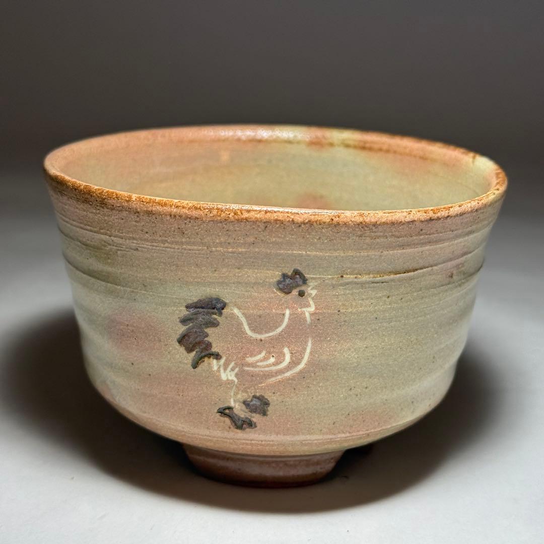 ◆御本手酉絵茶碗 桃山窯【林英仁】作 割高台 四方桟共箱・共布・栞付 茶道具◆