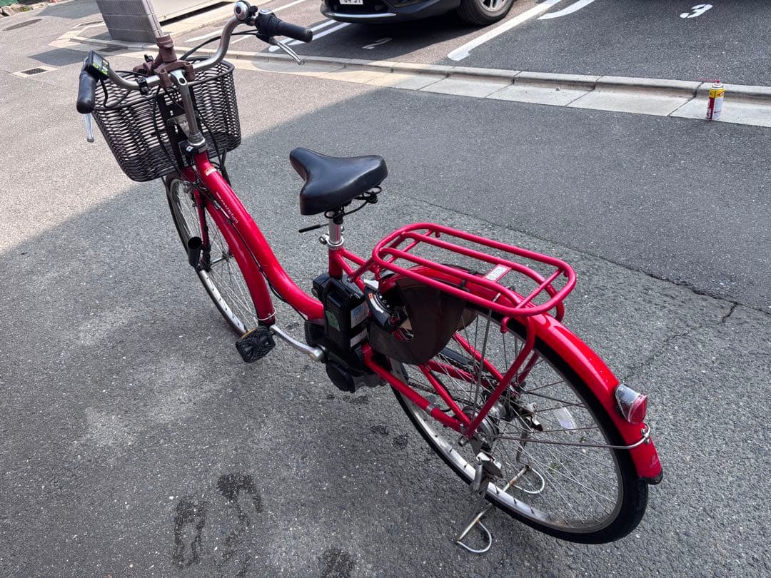 YAMAHA pas natura 赤色 電動アシスト自転車 シティタイプ