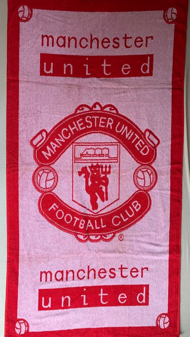 入手不可能！Man Utd バスタオル 1995年商品 未使用 壁掛けにも…