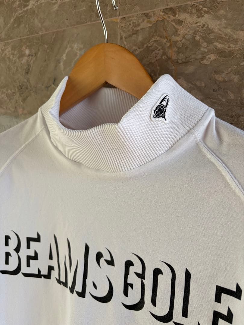 BEAMS GOLF ホワイト長袖ハイネックシャツ