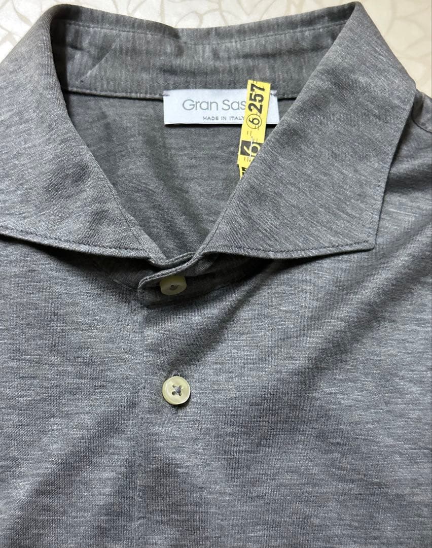 Gran Sasso グレー 長袖ポロシャツ