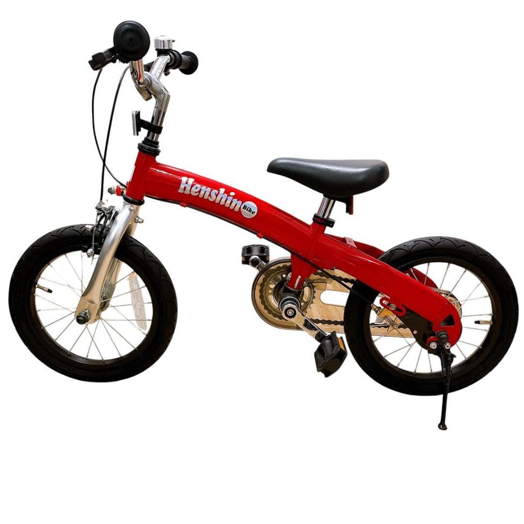 【美品】へんしんバイク　14インチ X14 赤 スタンド付き
