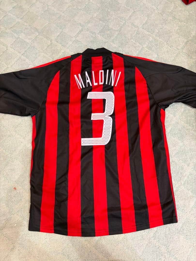 【正規品】ACミラン MALDINI シャツ 赤黒 3