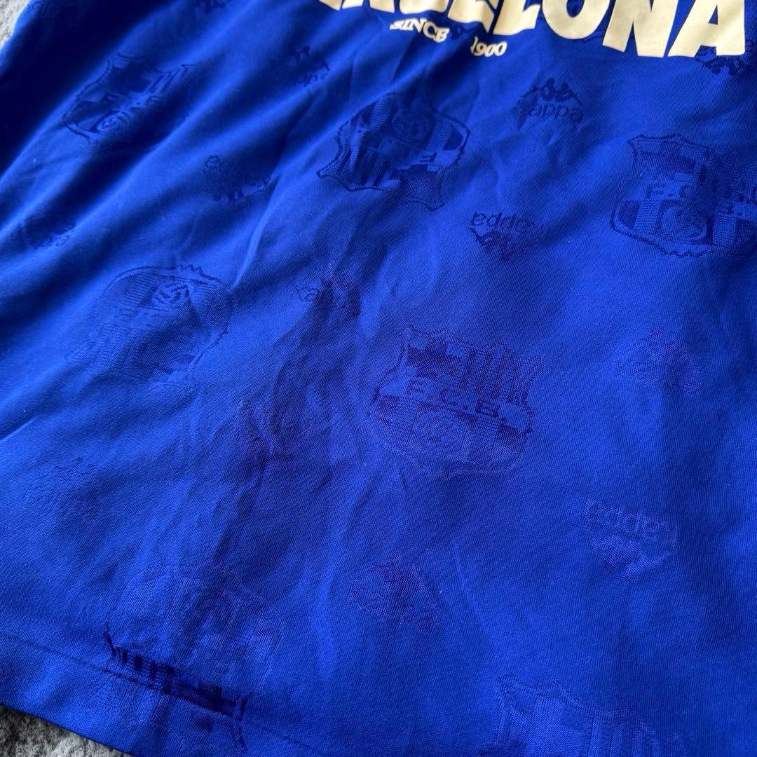 FC BARCELONA Kappa ゲームシャツ L相当 ブルー ブロークコア