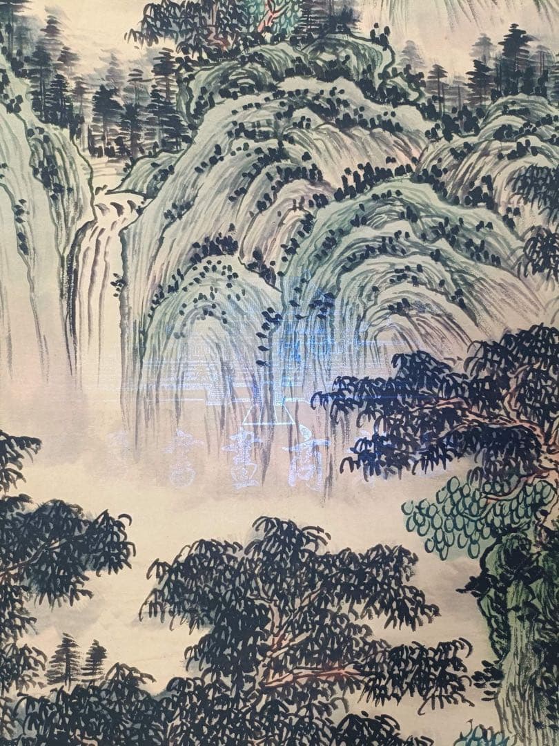 【仇英】潇湘烟雨图 中国画 掛け軸 水墨画 和室 玄関 茶室 壁掛け 美術品