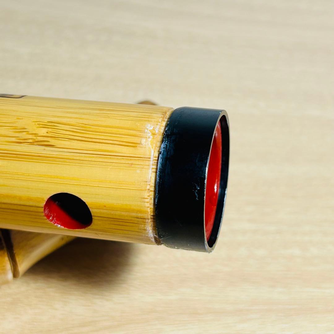 【現状品】胡蝶宝 尺八 合竹 曲管 節あり 焼印あり 琴古流 1.8尺