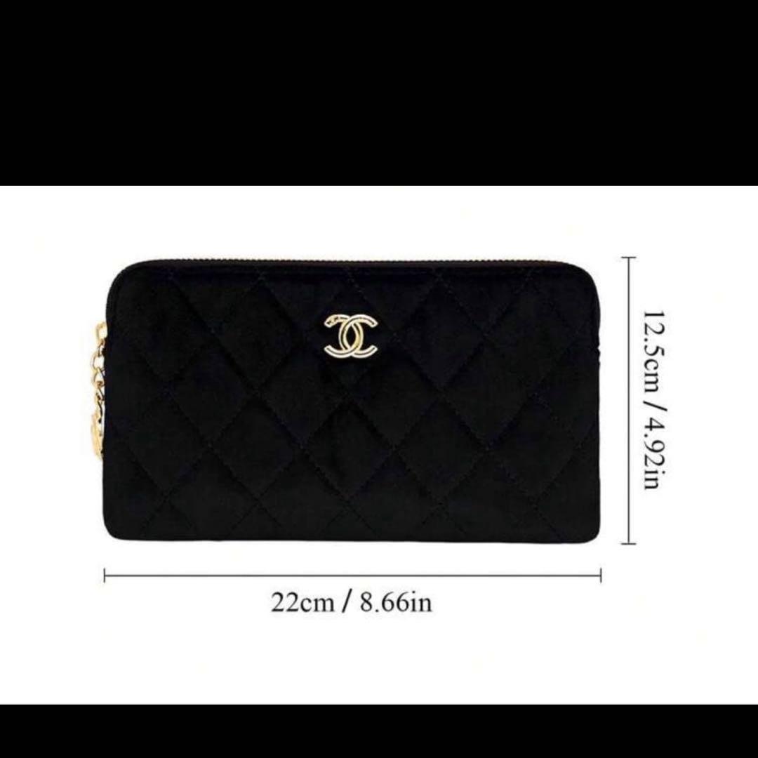 シャネル　ポーチ　メイクアップノベルティポーチ　ベルベット　CHANEL 長財布